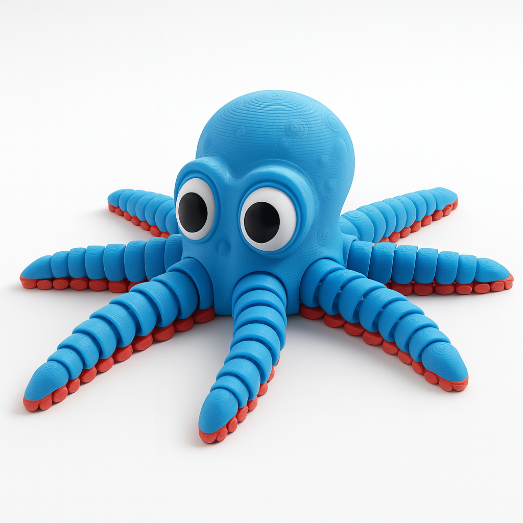 Poulpe multi couleur articulé 